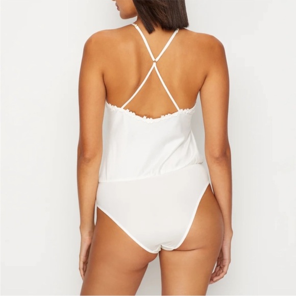 Flora Nikrooz White Lace Chemise with Spaghetti Straps - Picture 2 of 7